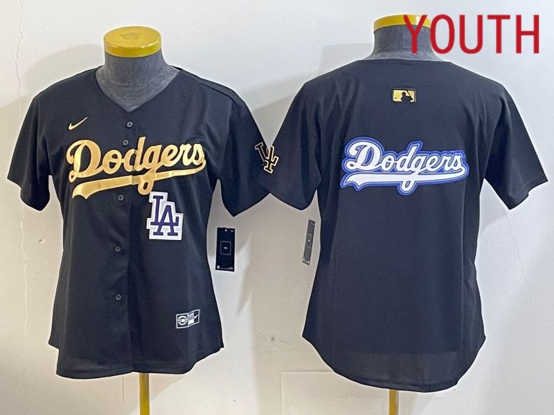 Youth Los Angeles Dodgers Blank Black Gold Game 2024 Nike MLB Jersey style 12094->youth mlb jersey->Youth Jersey